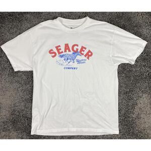 Seager Western Wear Graphic T Shirt White Size Large